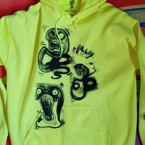billie eilish rare concert tour merch hoodie from 2019 bright yellow